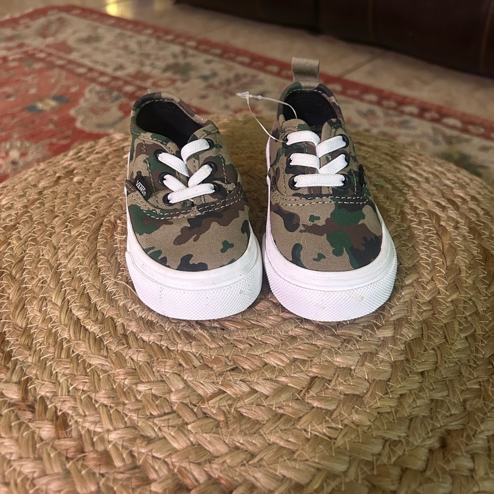 Vans Camo Baby Shoes with White Soles